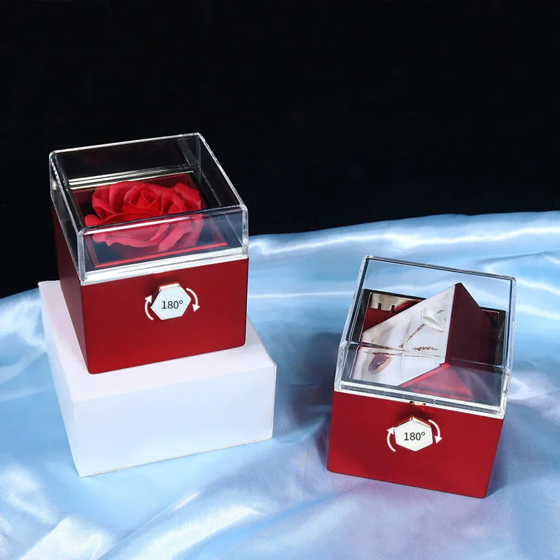 Rotatable Rose Box Necklace